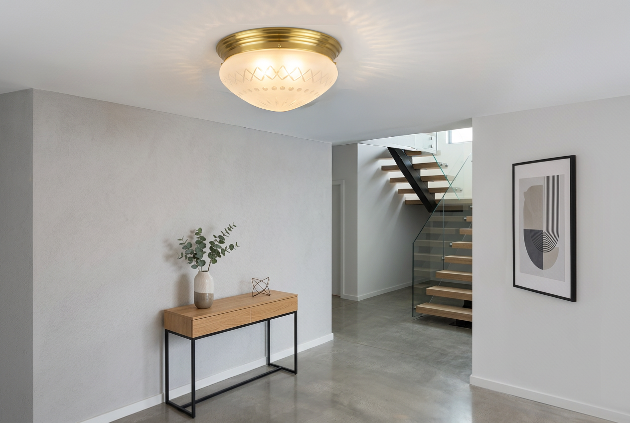 Ceiling Lamp Cut Glass Coupe 
