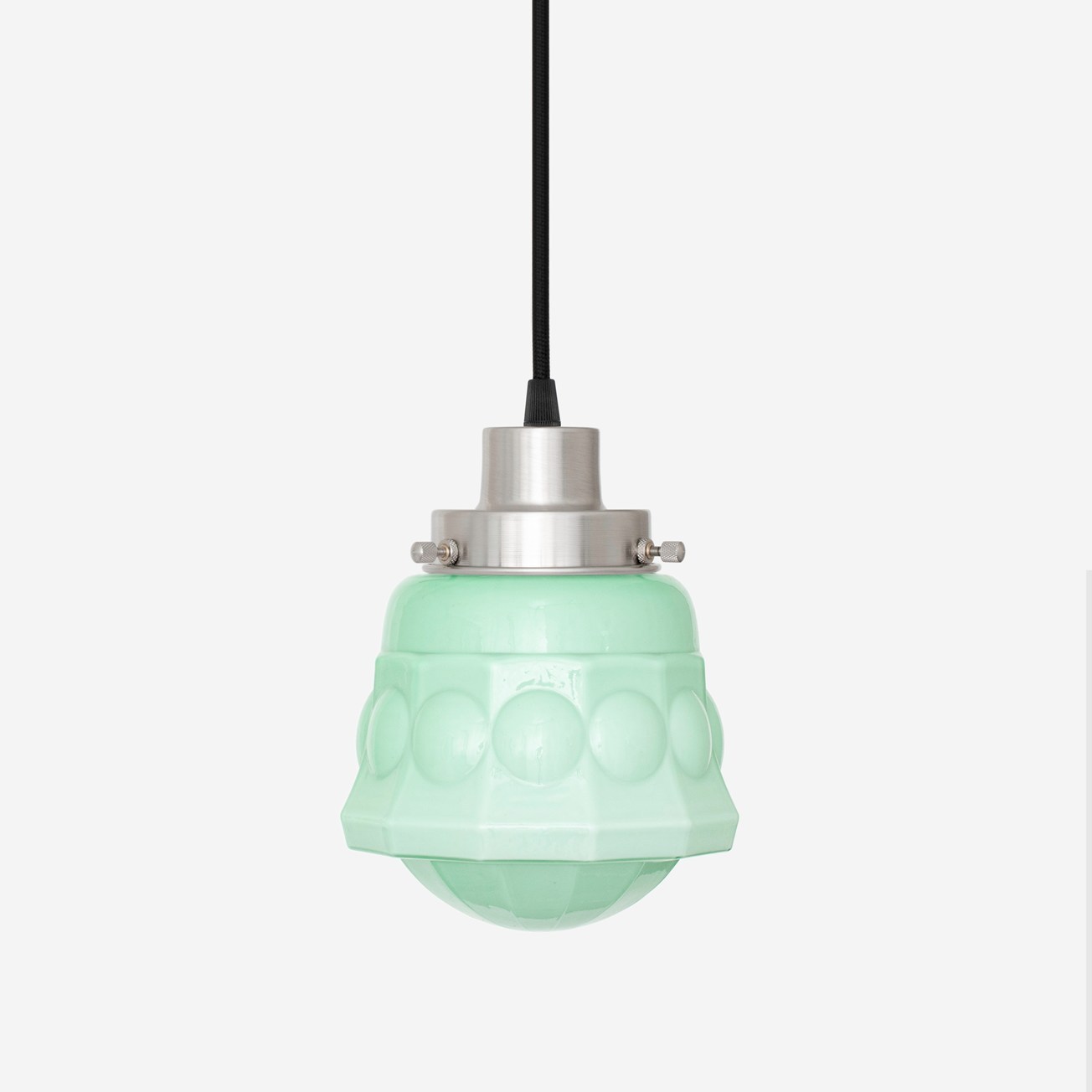 Corded pendant lamp Weimar Mint 20s Matte Nickel