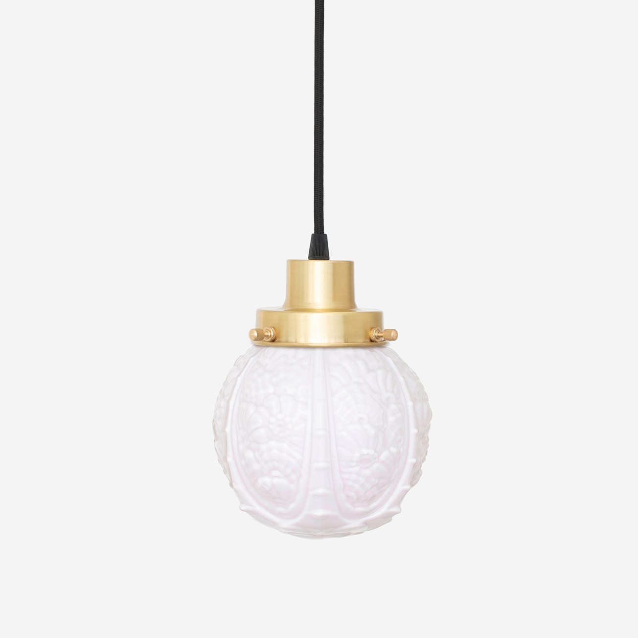 Hanging lamp on cord Guimard Flower Blush 20's Brass