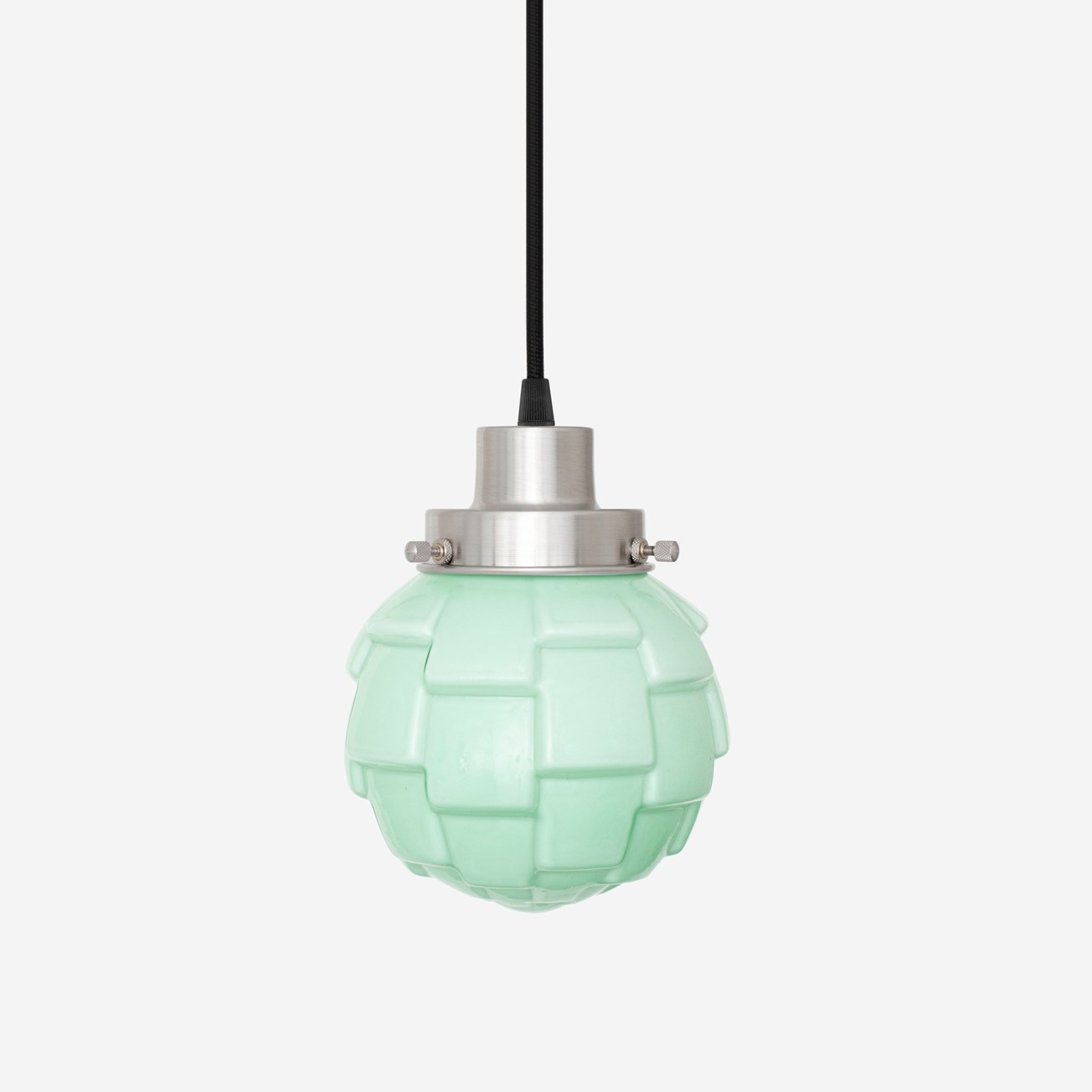 Corded pendant lamp Bretagne Mint 20s Matte Nickel