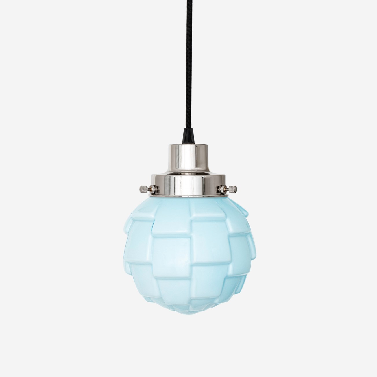 Hanging lamp on cord Bretagne Misty 20's Nickel