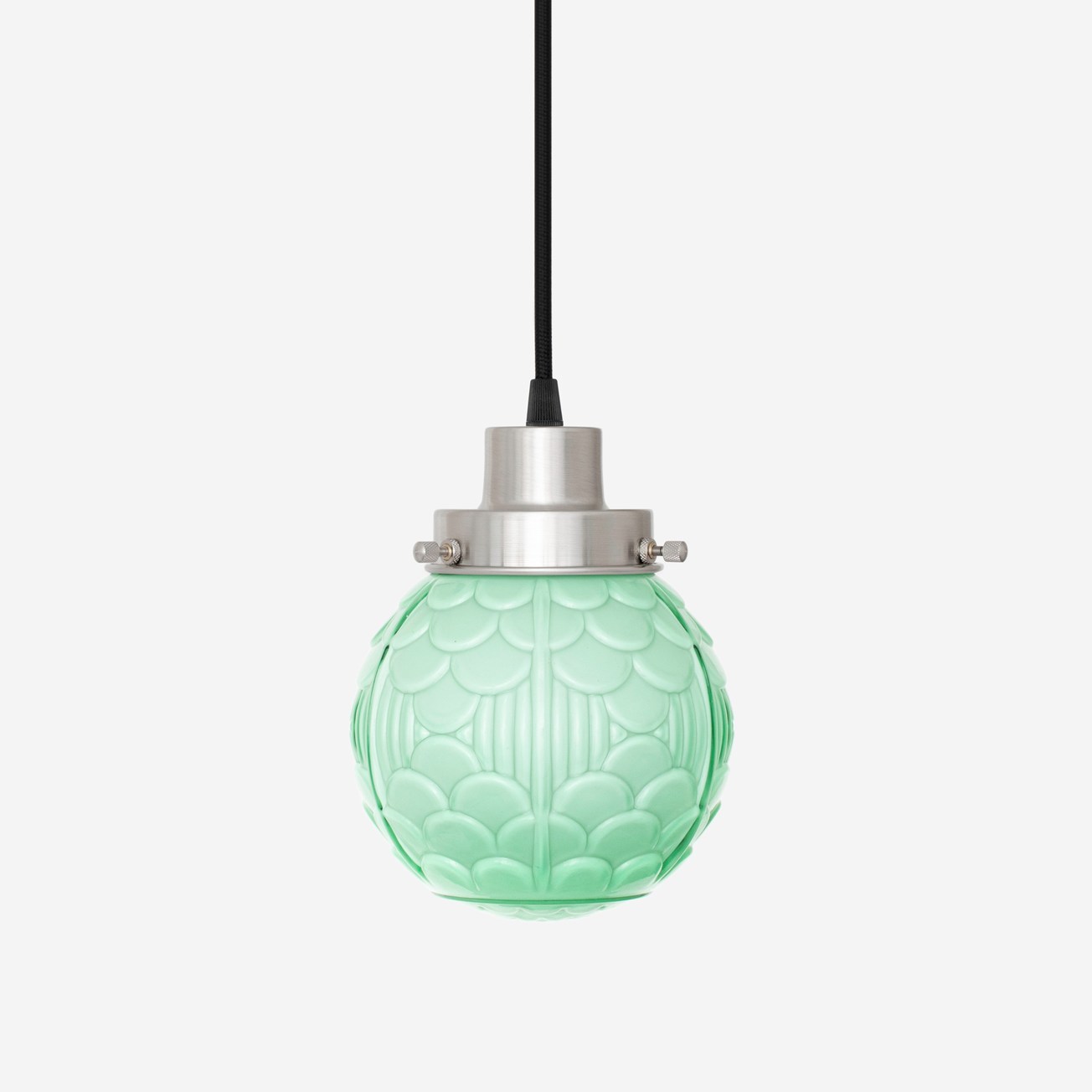 Corded pendant lamp Arcade Mint 20s Matte Nickel