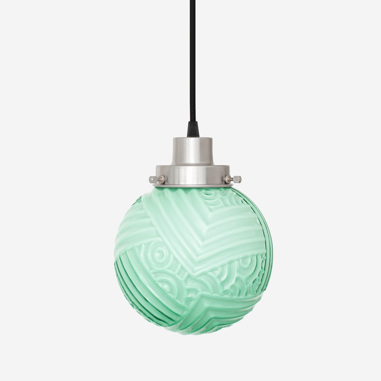 Corded pendant lamp Nouveau Romance Mint 20s Matte Nickel
