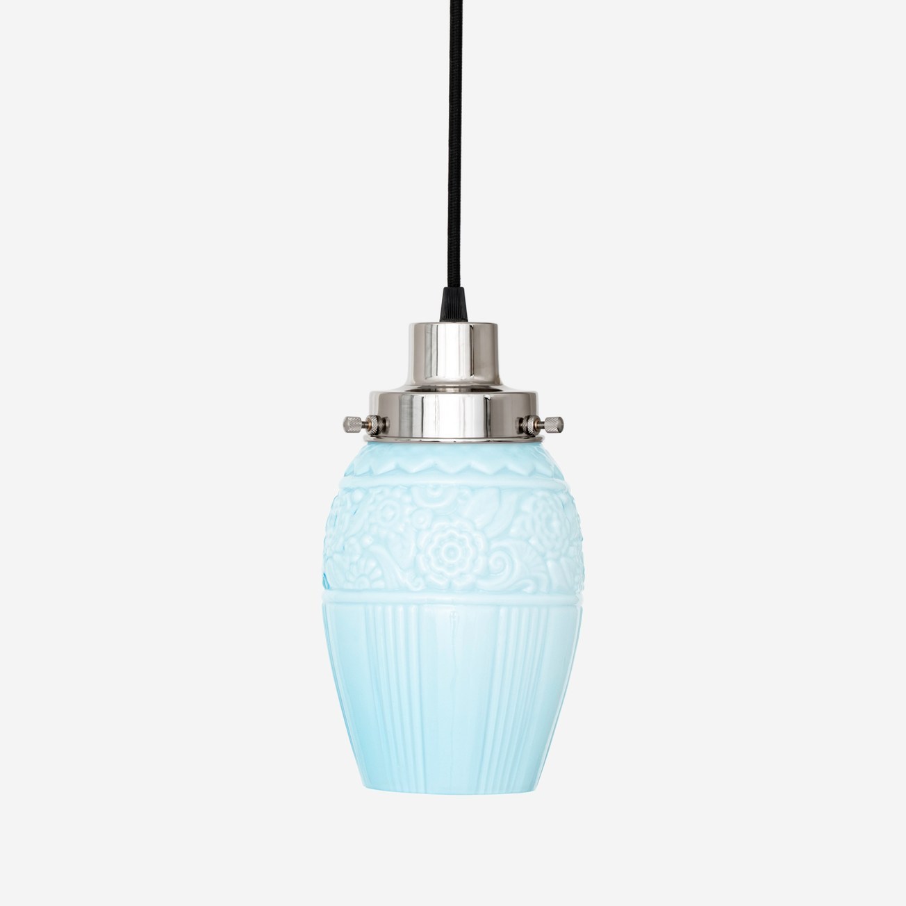 Hanging lamp on cord Flower Yard Misty 20's Nickel