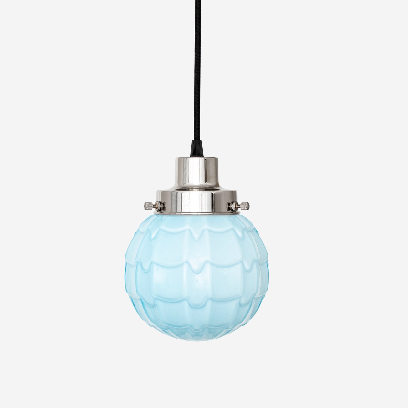 Hanging lamp on cord Artichoke Misty 20's Nickel