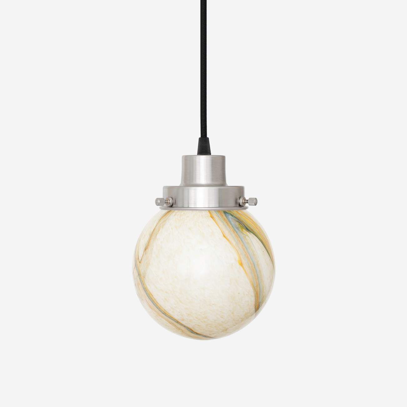 Corded pendant lamp Marble sphere 20s Matte Nickel