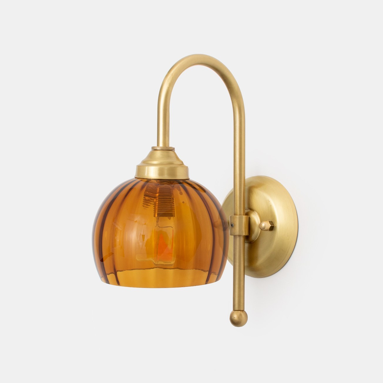 Wall Lamp Calabash Amber Small Meander Brass