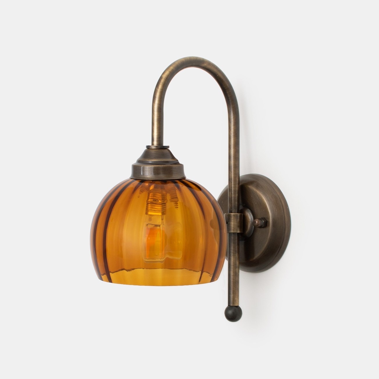 Wall Lamp Calabash Amber Small Meander Bronze