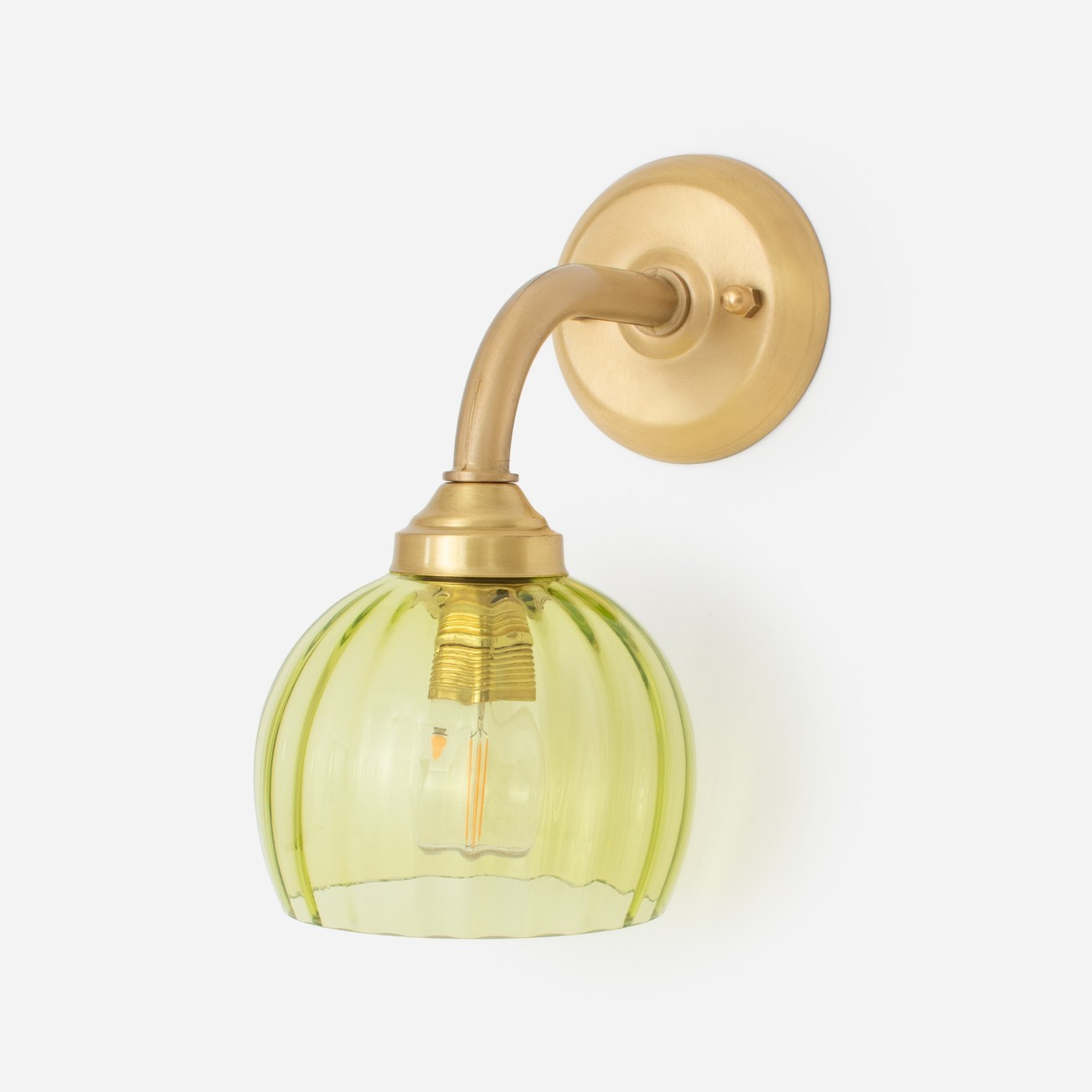 Wall Lamp Calabash Anika Green Small Curve Brass