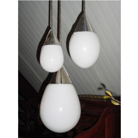 Hanging Lamp Teardrop on Nickel Suspension