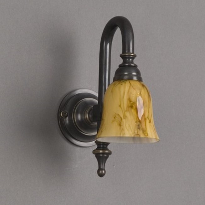 Bathroom wall lamp Bell small bow with marbled glass shade