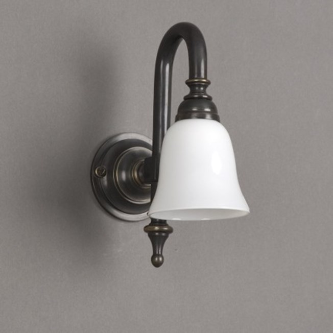 Bathroom wall lamp Bell small bow with opal white  glass shade