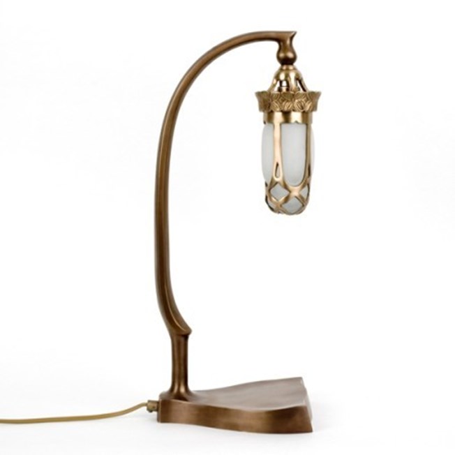 Table lamp Jugendstil Unica with Bronze finish and small glass shade
