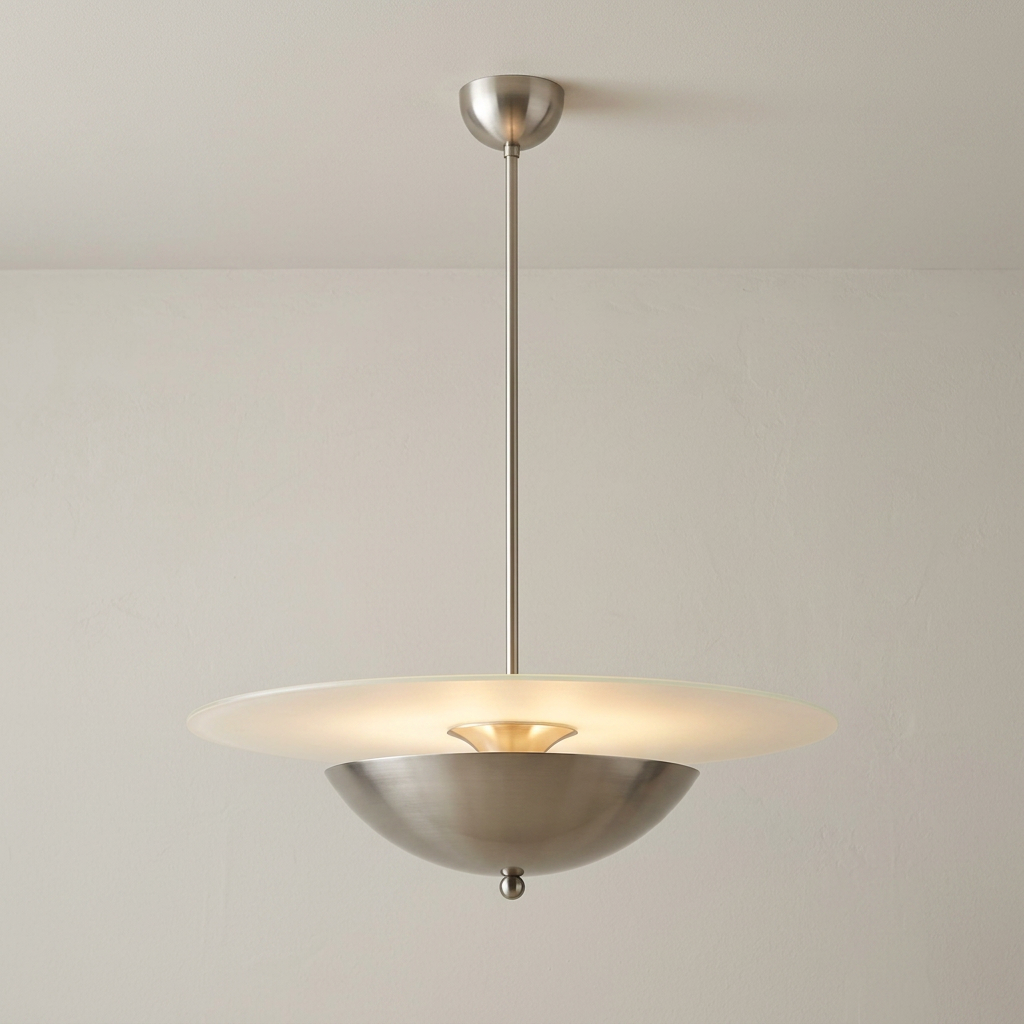 Hanging Lamp Half Moon with Metal Bowl