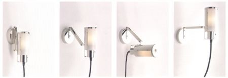 Multifunctional desk/wall/table lamp. Here the possibilities are shown.