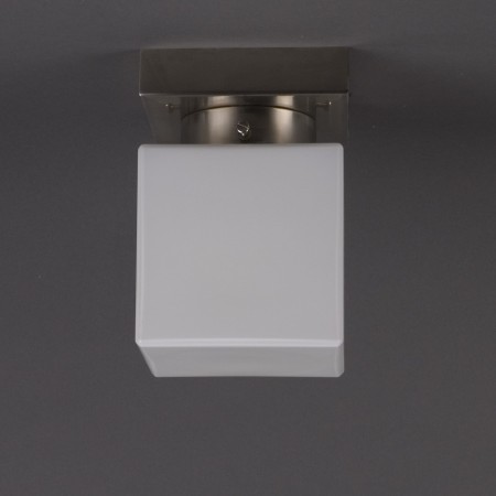 Ceilinglamp Cube with square matt nickel fixture