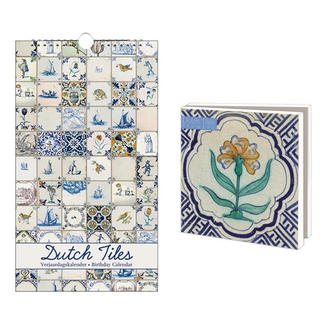 Birthday Calendar & Card Wallet Dutch Tiles