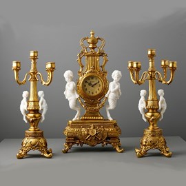 Clock Set with 2 x 5-armed candelabrums