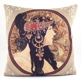 Cushion The Brunette by Mucha