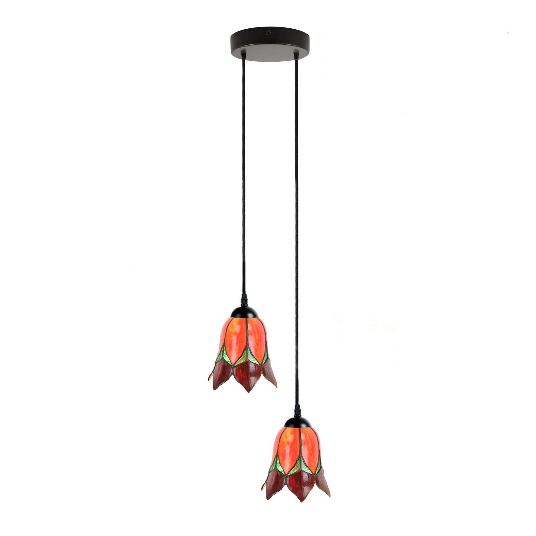 Tiffany Chandelier Lovely Flower Red 2