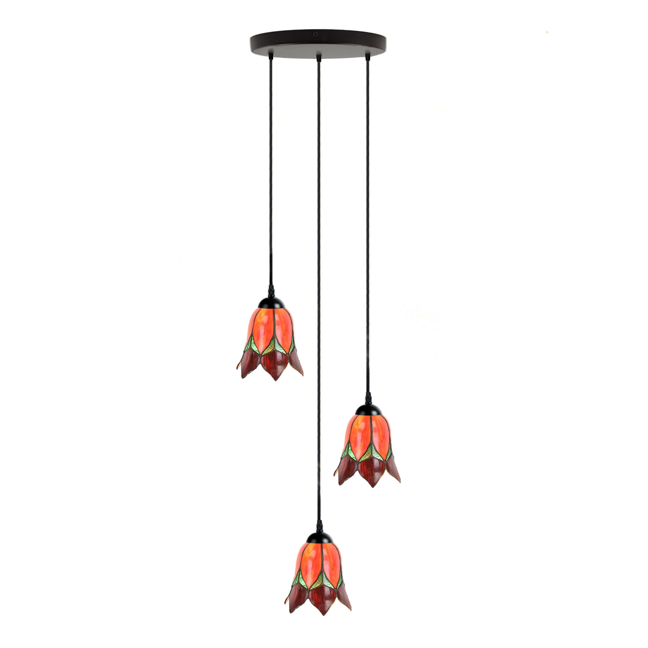 Tiffany Chandelier Lovely Flower Red 3