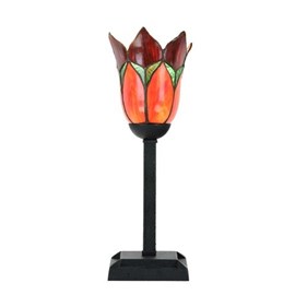 Tiffany Table Lamp Lovely Flower Red
