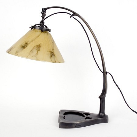 Bureaulamp Boog 6 met gemarmerd glas Bureaulamp Boog 6 met gemarmerd glas