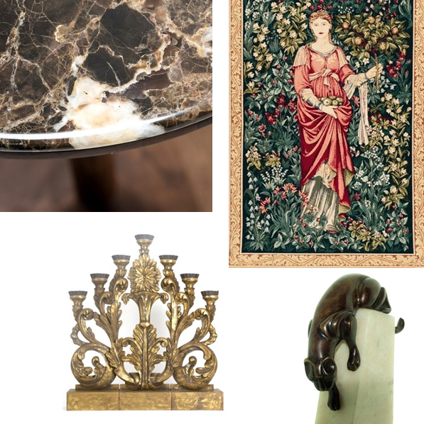 Side table Ninas, Tapestry Panoma, Candlestick Three-part, Sculpture Art Deco Panther Side table Ninas, Tapestry Panoma, Candlestick Three-part, Sculpture Art Deco Panther